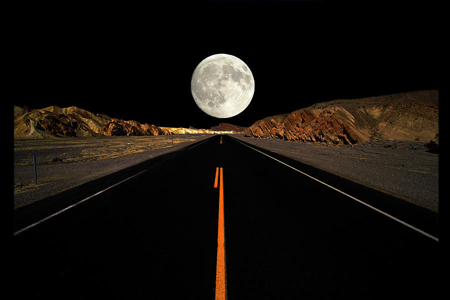 Death Valley Moon Rise Photograph by Gary Corbett