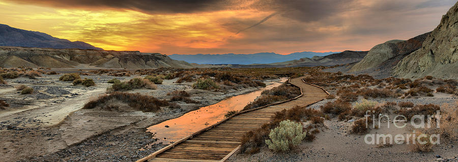 Death Valley Salt Creek Sunset Panorama Photograph by Adam Jewell