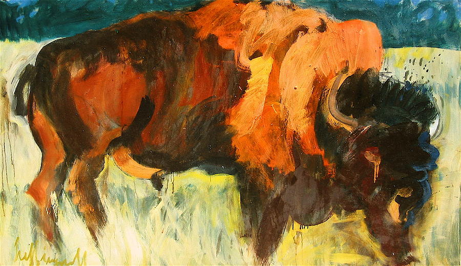 Debbies Postcard Buffalo Painting by Les Leffingwell