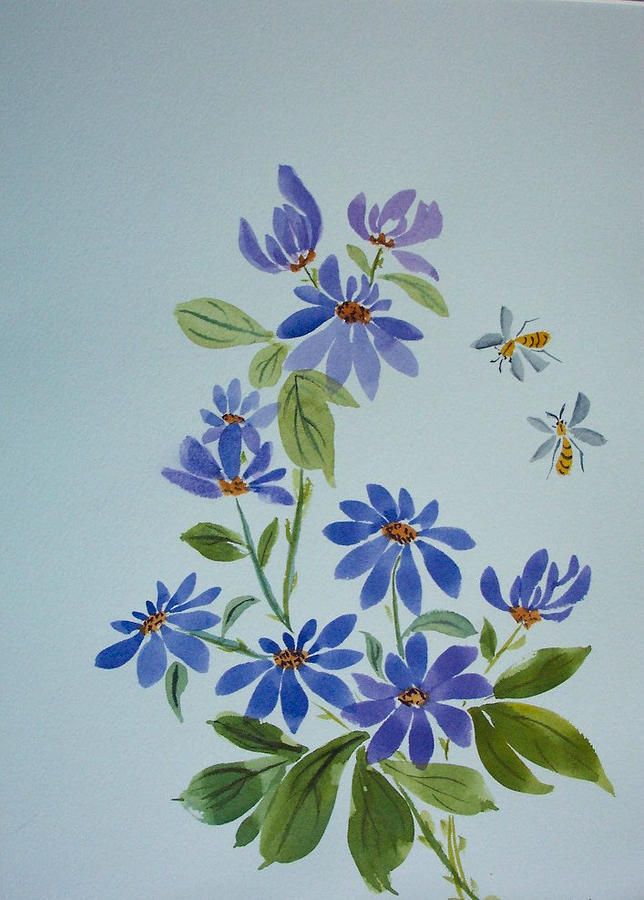 Florals Painting - Debs Daisies by Ruth Bevan Florals Painting - Debs Daisies by Ruth Bevan