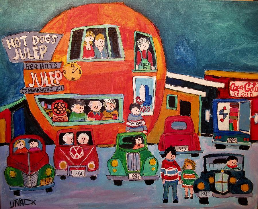 Decades at the Orange Julep Decarie Painting by Michael Litvack