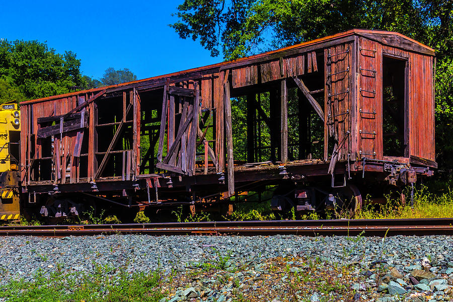 Decaying Red Box Car Photograph by Garry Gay