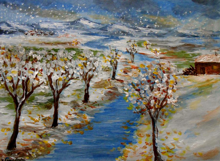 December Painting by Konstantinos Charalampopoulos