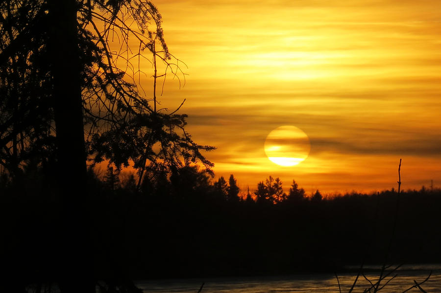 December Sunset on Fifth Crow Wing Lake Photograph by Debbie Center ...