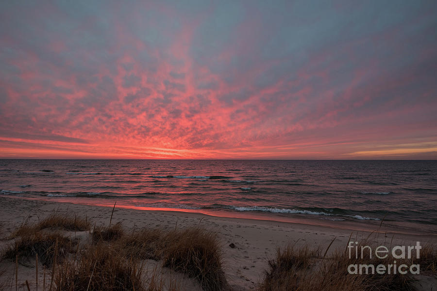 December Sunset on Lake Michigan Photograph by Sue Smith
