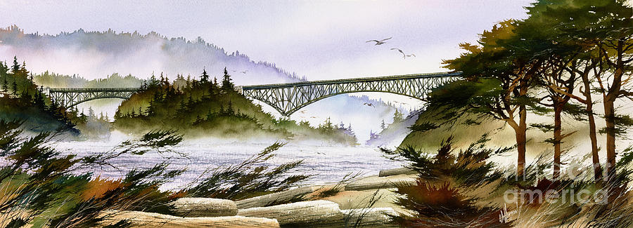 Deception Pass Bridge Painting by James Williamson