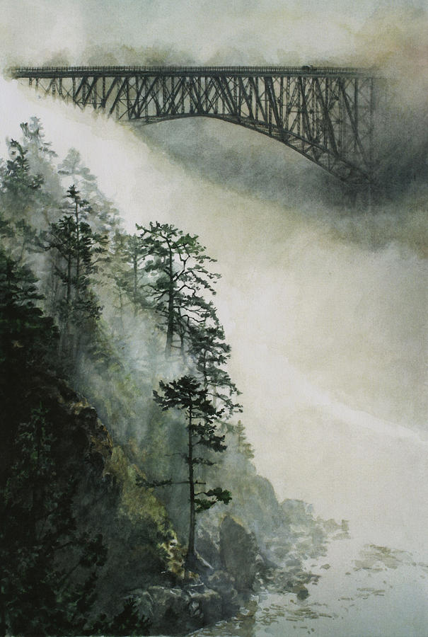 Fog Painting - Deception Pass Fog by Perry Woodfin