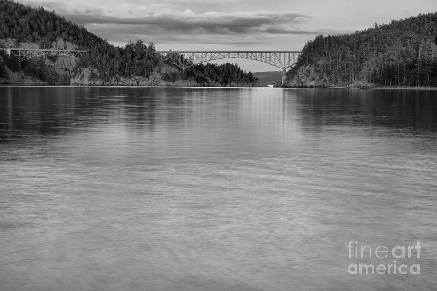 Deception Pass Sunset Black And White Photograph by Adam Jewell