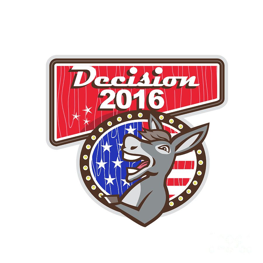 Donkey Digital Art - Decision 2016 Democrat Donkey by Aloysius Patrimonio