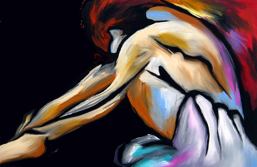 Decision Time - Abstract Nude by Fidostudio Painting by Tom Fedro