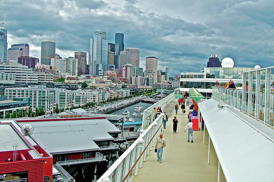 Deck 14 of Norwegian Pearl in Seattle Harbor, Washington Photograph by Ruth Hager