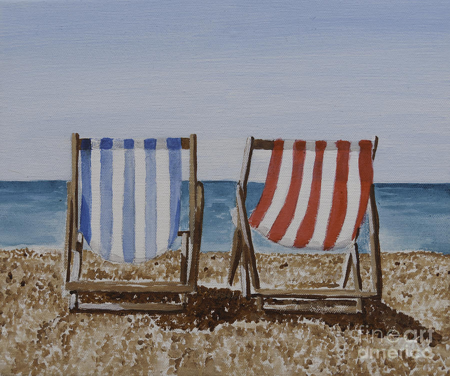 Deck Chairs Painting by James Lavott