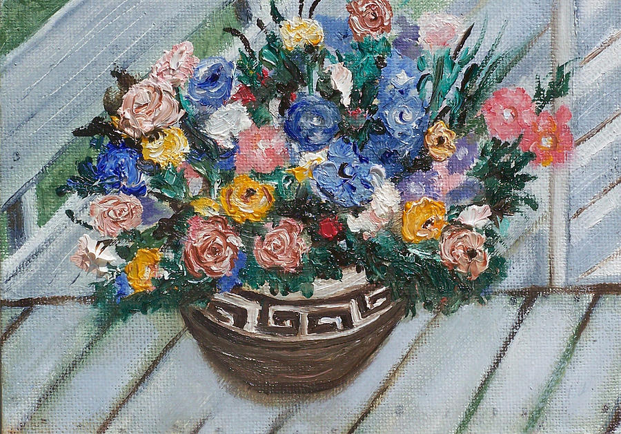 Flower Painting - Deck Flowers by Pamela Wilson