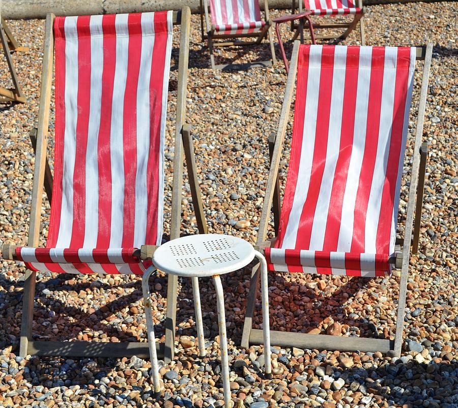 Deckchairs on Seaford Beach Photograph by Nina-Rosa Dudy