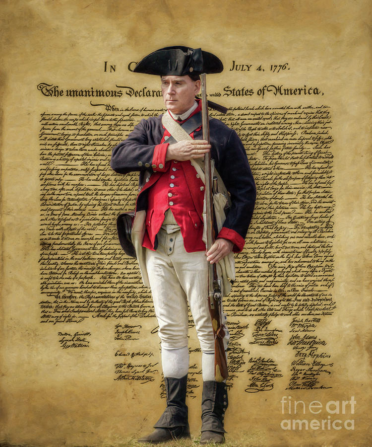 Declaration of Independence Continental Soldier Ver Two Digital Art by Randy Steele