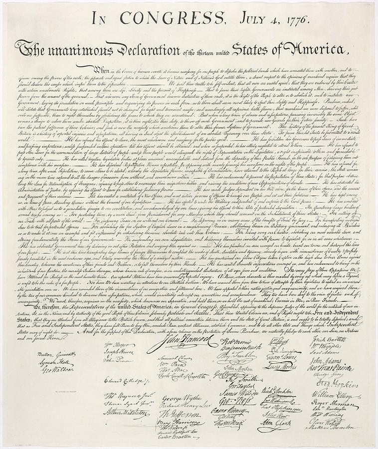 Declaration Of Independence - Stone Engraving Photograph