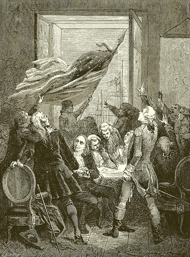 Declaration of the independence of the United States Drawing by American School