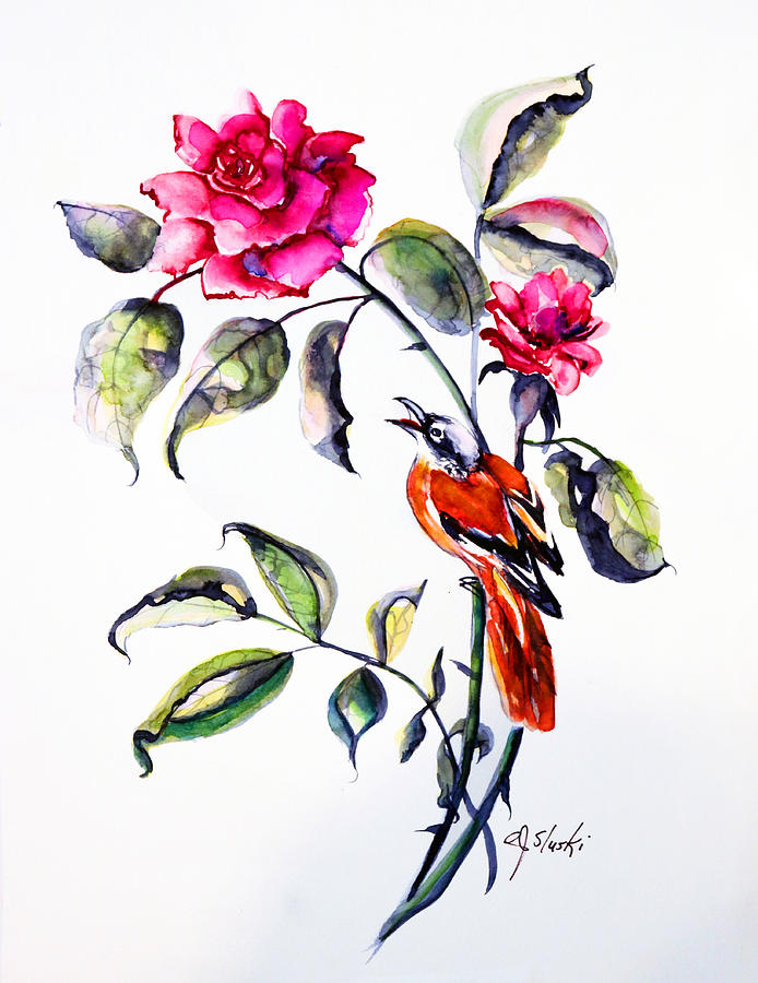 Deco Bird #1 Painting by Carole Sluski