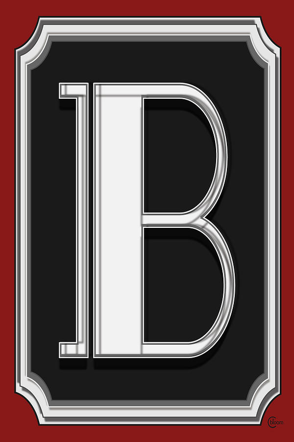 Cafe Marquee Monogram BOLD initial B Digital Art by Cecely Bloom