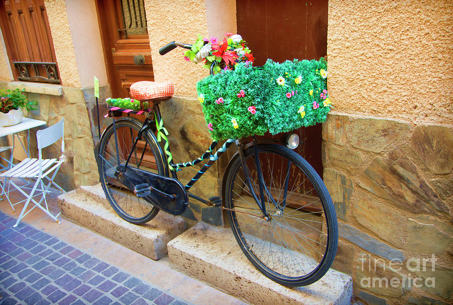 Decor Bicycles France Collioure Village  Photograph by Chuck Kuhn