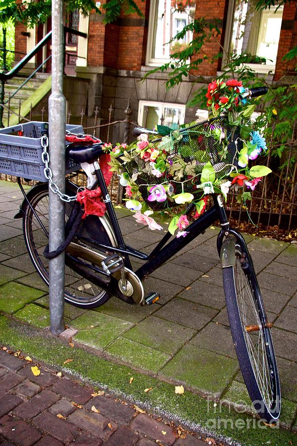 Transportation Photograph - Decorated bicycle. Amsterdam. Netherlands. Europe by Bernard Jaubert