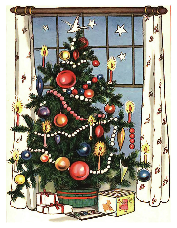 Decorated Christmas tree with gifts Digital Art by Long Shot