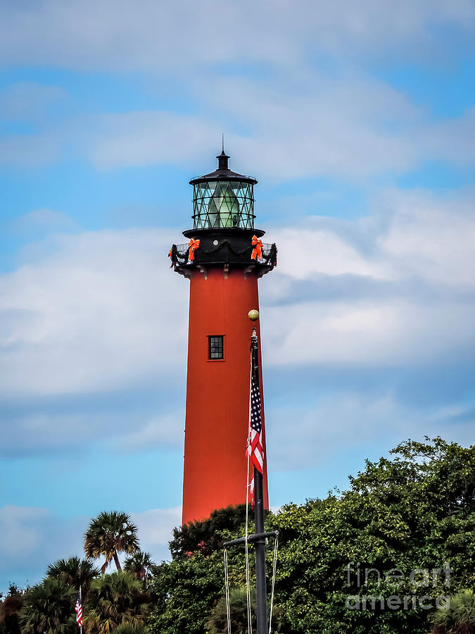 Decorated Jupiter Lighthouse Photograph by Nancy L Marshall