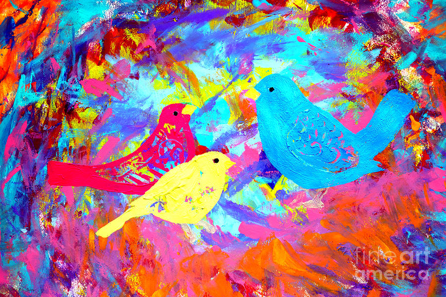 Decorative Birds D132016 Painting by Mas Art Studio