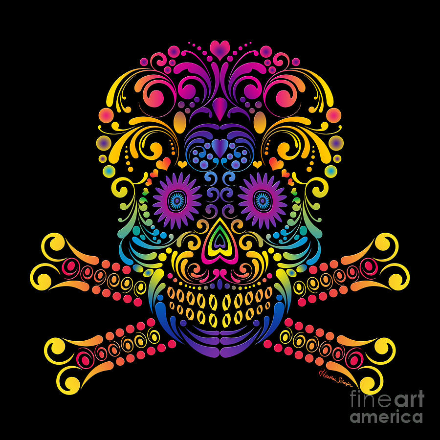 Decorative Candy Skull Digital Art by Heather Schaefer