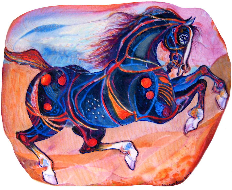 Horse Painting - Decorative Horse by Mary Armstrong