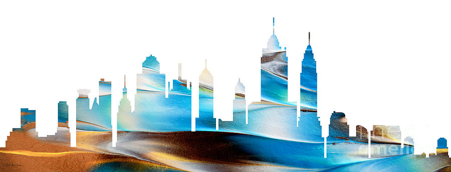 Decorative Skyline Abstract New York P1015A Painting by Mas Art Studio