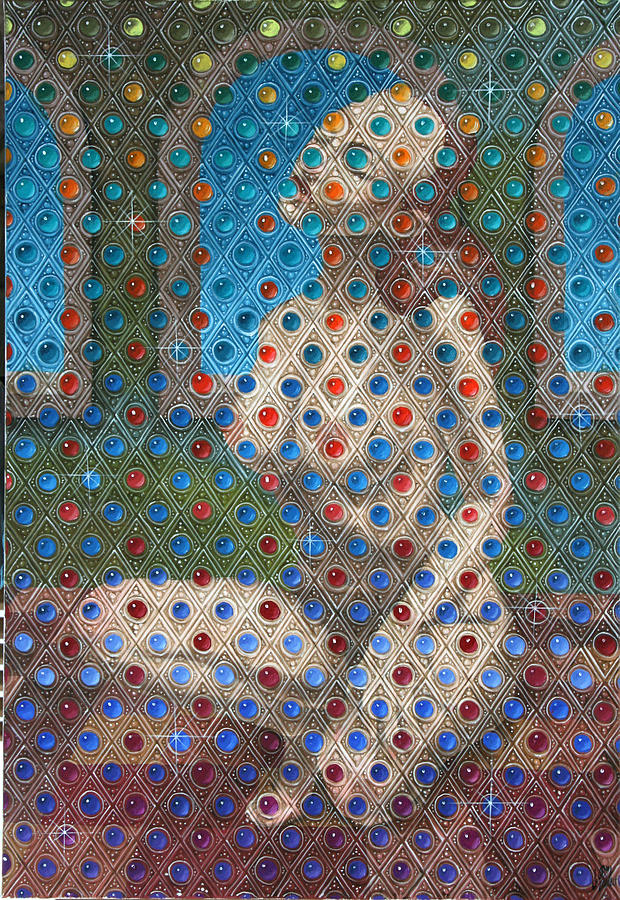 Decorative Nude of rhombuses. Painting by Victor Molev