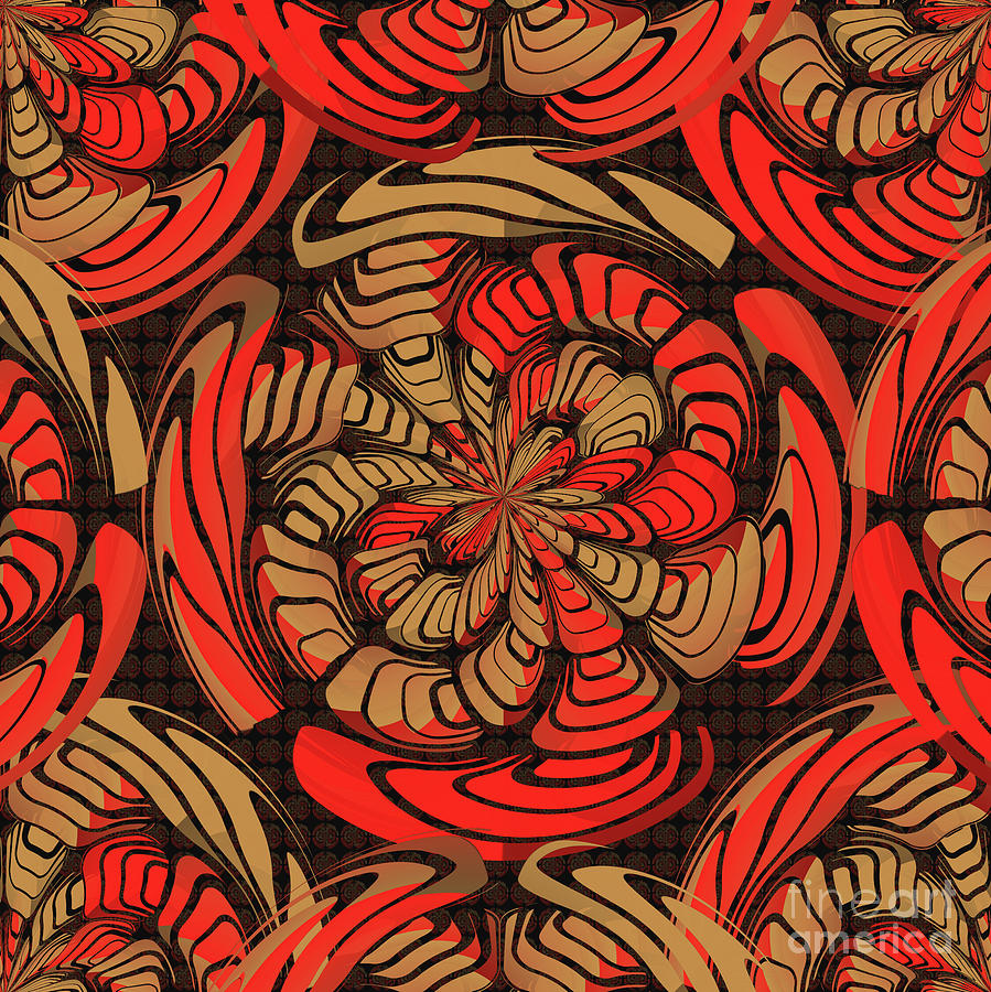 Decorative red and brown Digital Art by Gaspar Avila