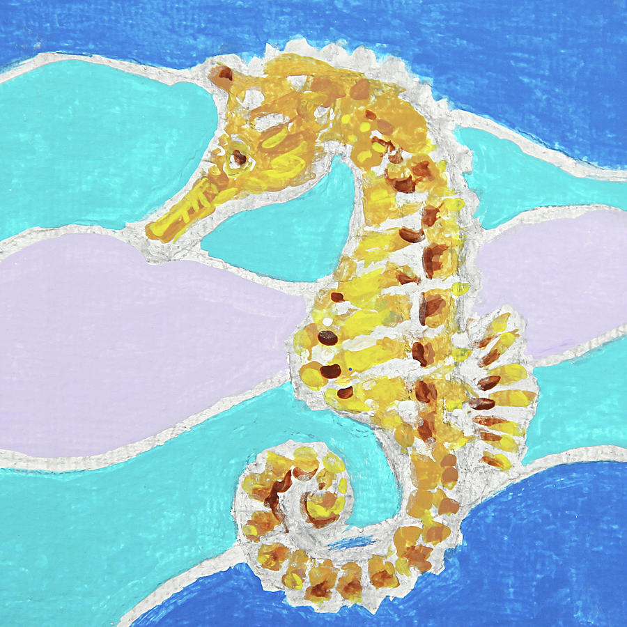 Decorative Seahorse Painting by Masha Batkova