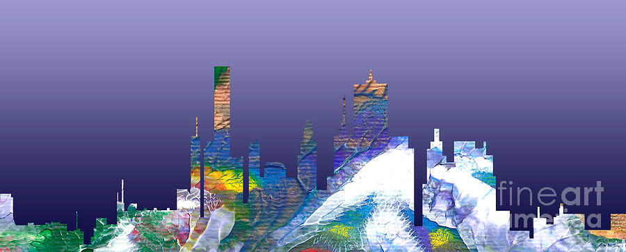 Decorative Skyline Abstract  Houston T1115B Painting by Mas Art Studio