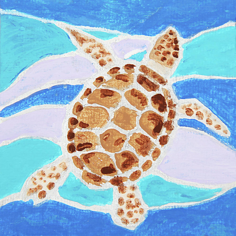 Decorative Turtle Painting by Masha Batkova