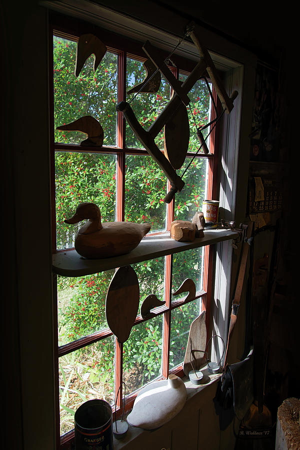 Decoy Workshop Window Photograph by Brian Wallace