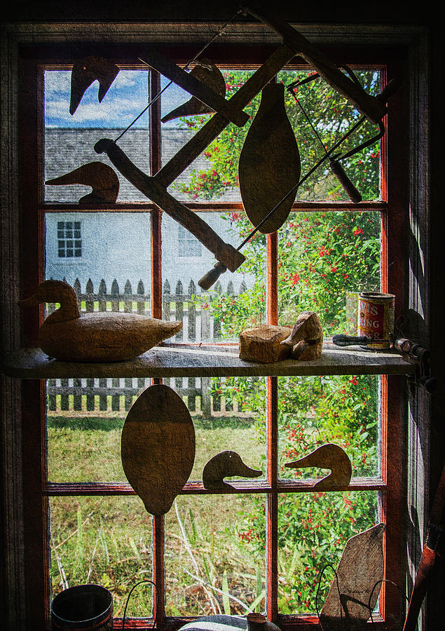 Decoy Workshop Window - Textures Mixed Media by Brian Wallace