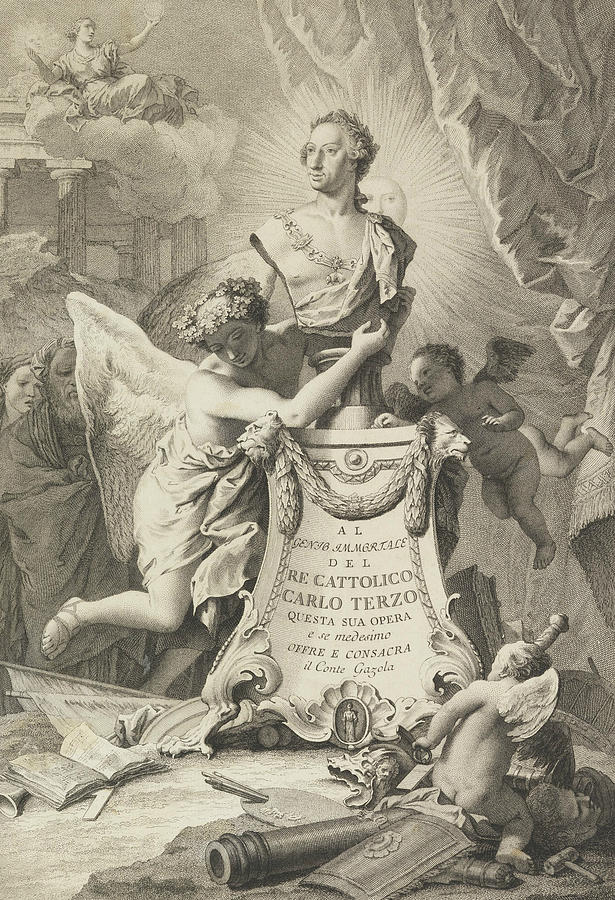 Dedication Page to Charles III of Spain and the Two Sicilies Relief by Giovanni Battista Tiepolo