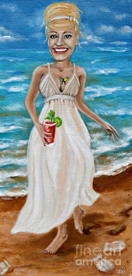 Dee with her Bloody Mary Painting by Leandria Goodman