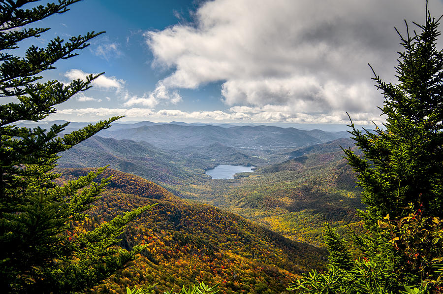 Deep Autumn Scene on Blue Ridge Parkway Photograph by Darrell Young