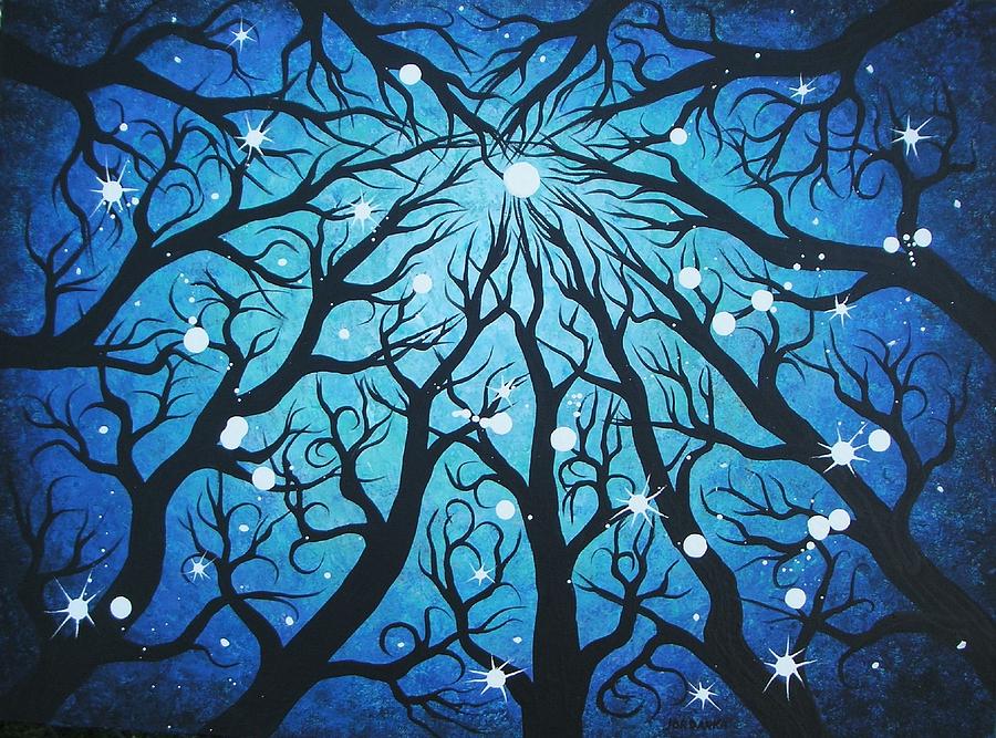 Deep Blue Forest Painting By Jordanka Yaretz