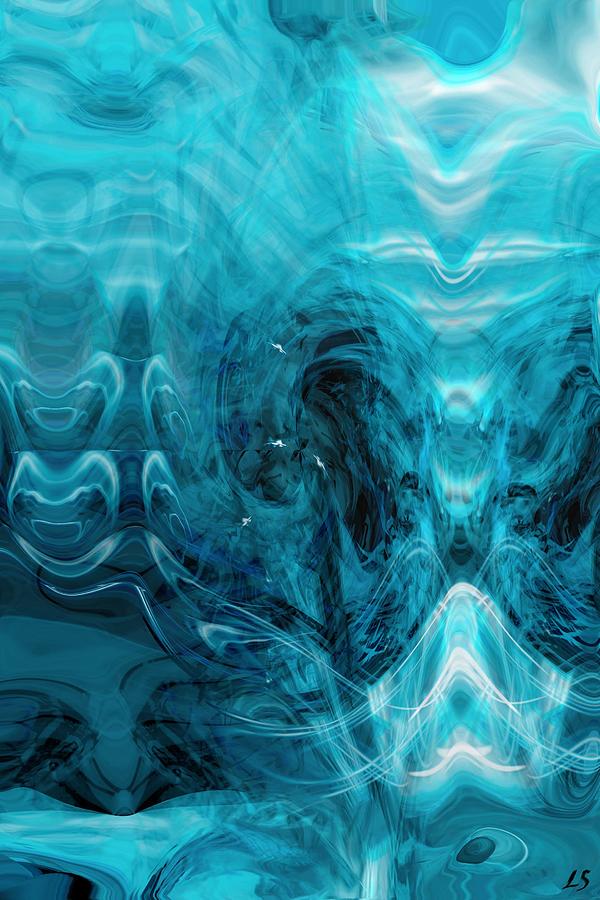 Abstract Expression Digital Art - Deep Blue Sea by Linda Sannuti