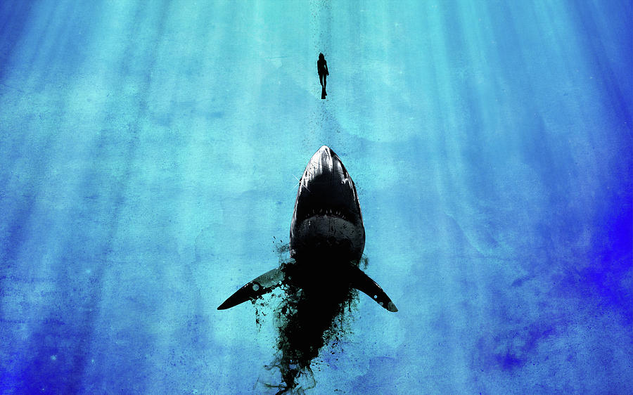 Athlete Digital Art - Deep Blue Sea by Super Lovely