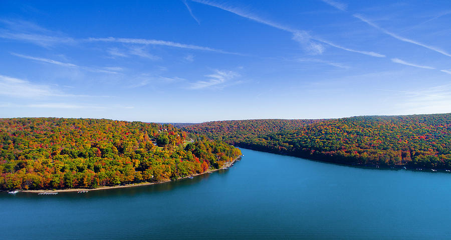 Deep Creek Lake in Autumn Photograph by Mid Atlantic Aerial - Pixels