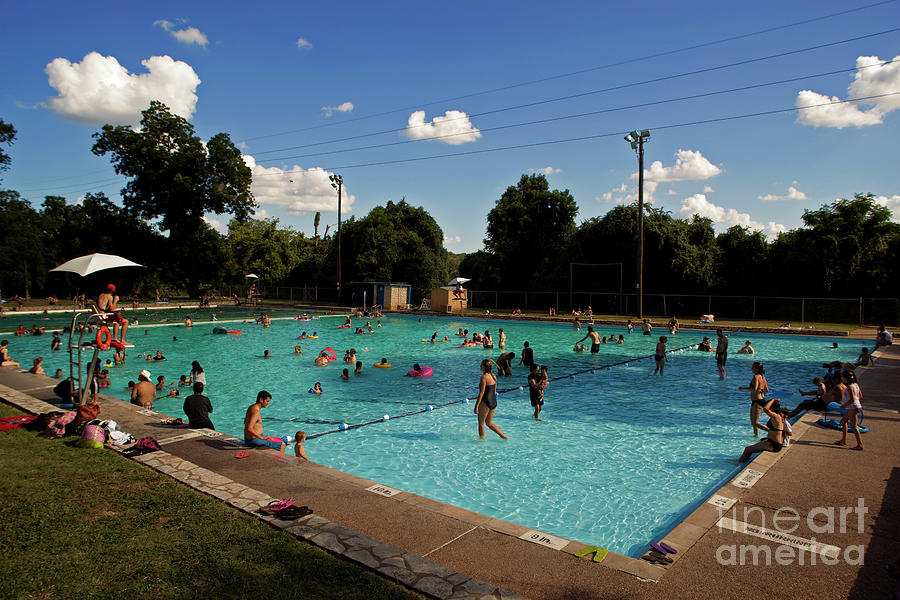 Summer Photograph - Deep Eddy Pool provides relief from the hot Austin Summer heat by Dan Herron