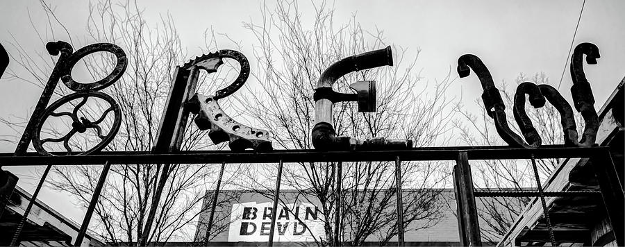 Deep Ellum Metal Brew Pub Art - Dallas Black And White Photograph