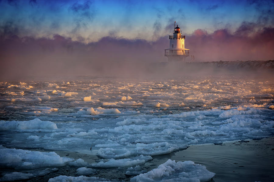 Winter Photograph - Deep Freeze at Spring Point Ledge Lighthouse by Rick Berk