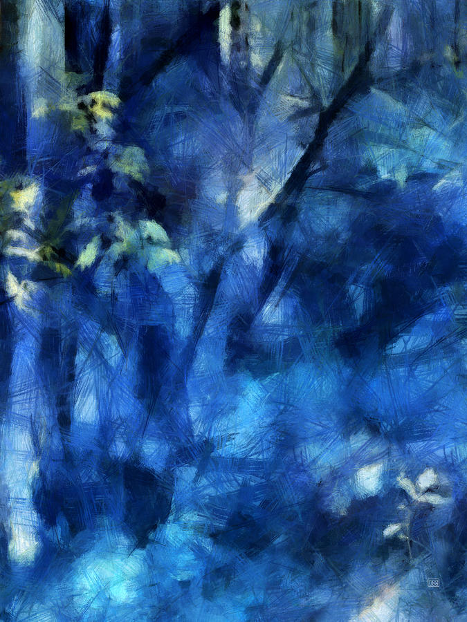 Deep In the Blue Forest Painting by Menega Sabidussi