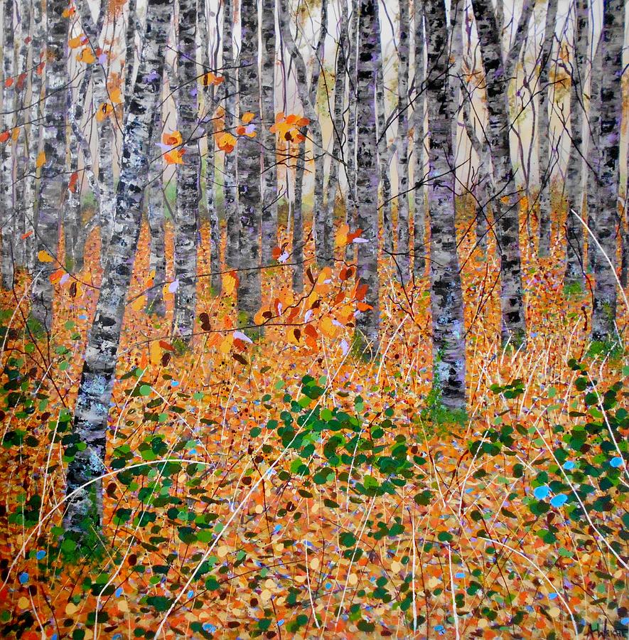 Deep in the woods- LARGE WORK Painting by Angie Wright